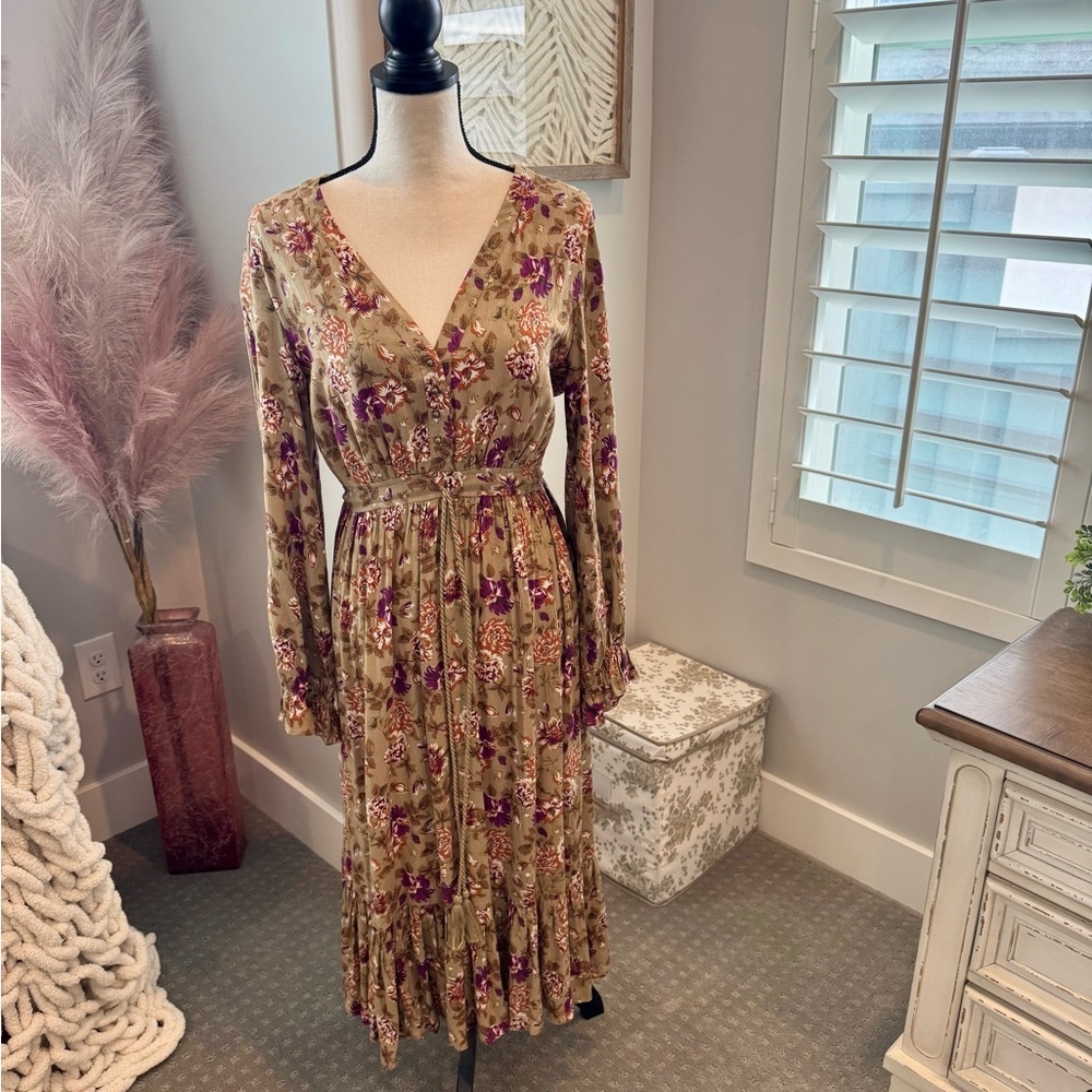Sweet Lemon Boho Floral Midi Dress size medium